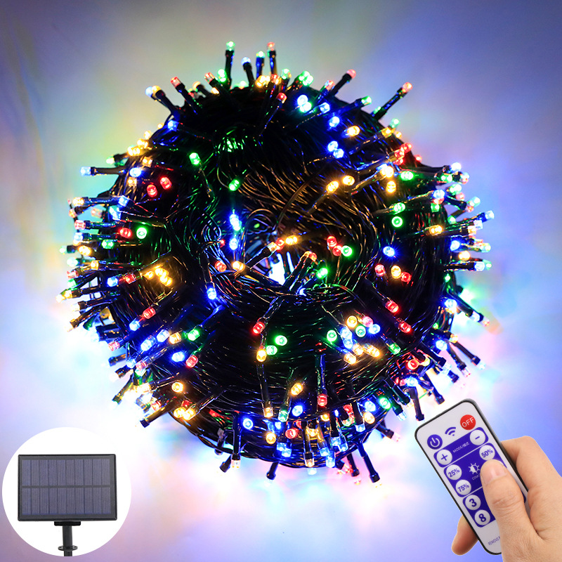 Led string lights solar copper wire lights star lights holiday Christmas decorative lights outdoor solar string lights plug