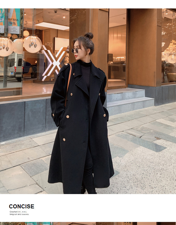 2023 Hepburn Wind Coat Women's Winter Thickened Fashionable Elegant Popular Korean Loose Double-breasted Woolen Coat Trendy_voghion.com