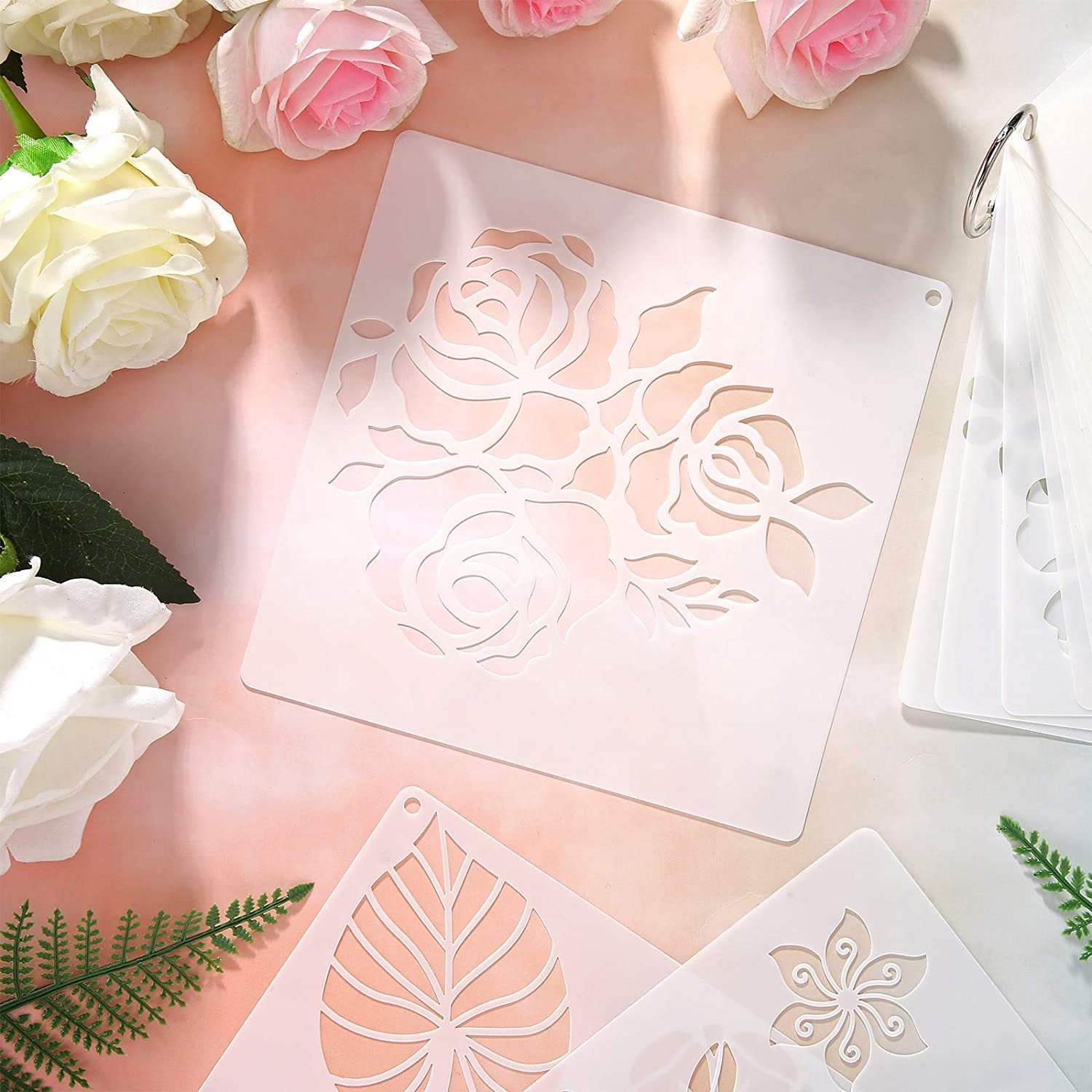Cross-border support small batch wholesale Amazon hot selling DIY flower plant new suit hollow painting Template