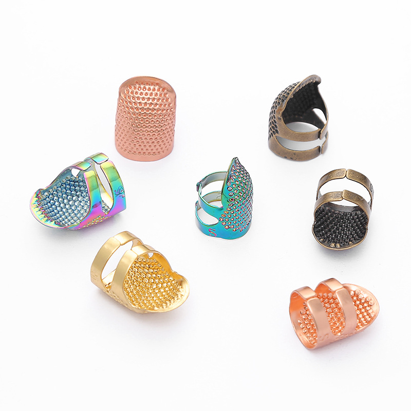 European-style Retro Adjustable Thimble Ring Cross-stitch Sewing Tools Household Hand-made Non-slip Metal Embroidery Finger Cover