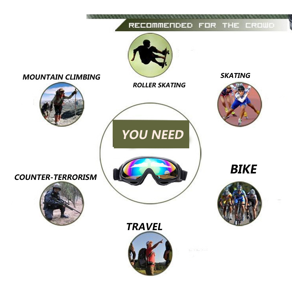 Glasses Colored frame multicolored ski glasses motorcycle goggles labor goggles Adult goggles_voghion.com