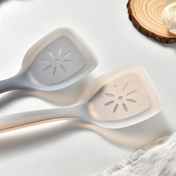 Translucent German standard LFGB silicone stainless steel inner core Chinese spatula Chinese spatula high temperature resistant non-stick spatula