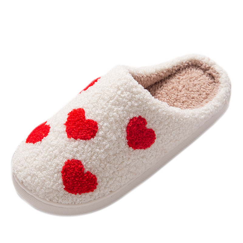 Autumn and Winter cotton slippers women's home indoor and outdoor warm thick-soled plush slippers love cotton slippers
