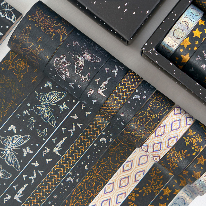 Bronzing and paper tape Splendid Huage Series Creative Aesthetic diy Hand Account Decorative Material Sticker 10 Involved