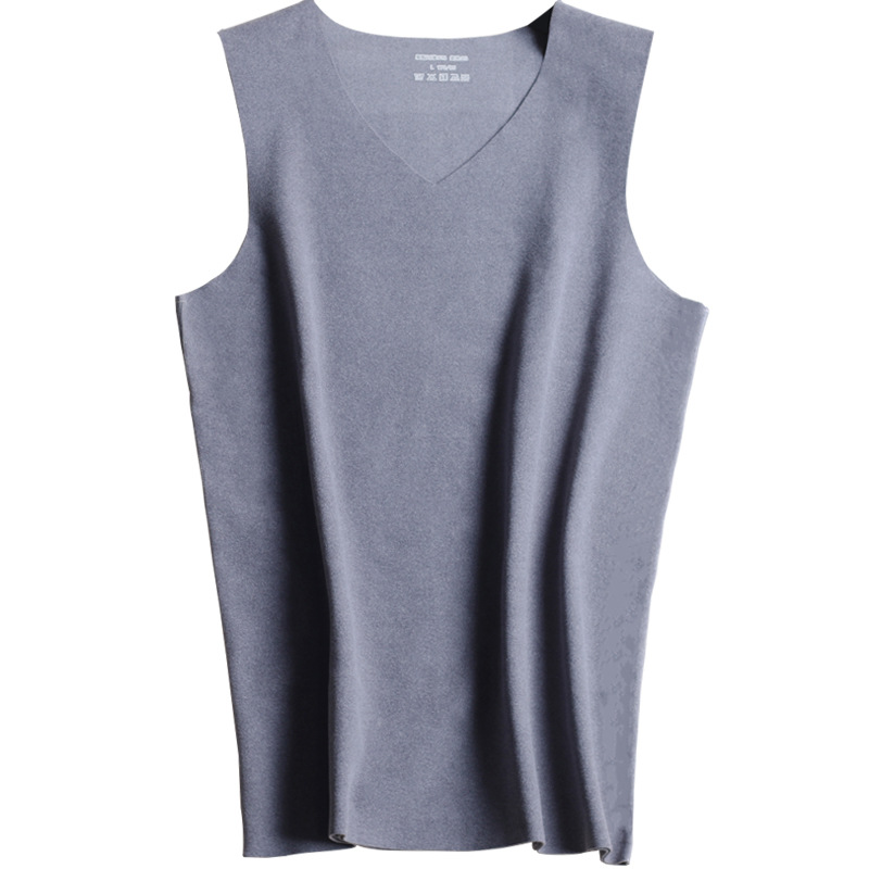 280g autumn and winter de Velvet thermal vest men's fleece-lined thickened cationic underwear double-sided brushed bottoming shirt factory