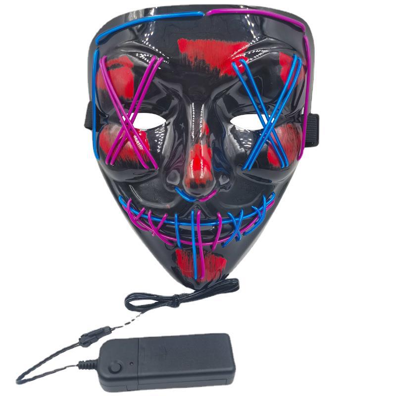 Factory supply LED luminous mask EL Halloween colorful mask disco equipment Net red funny ghost festival spot