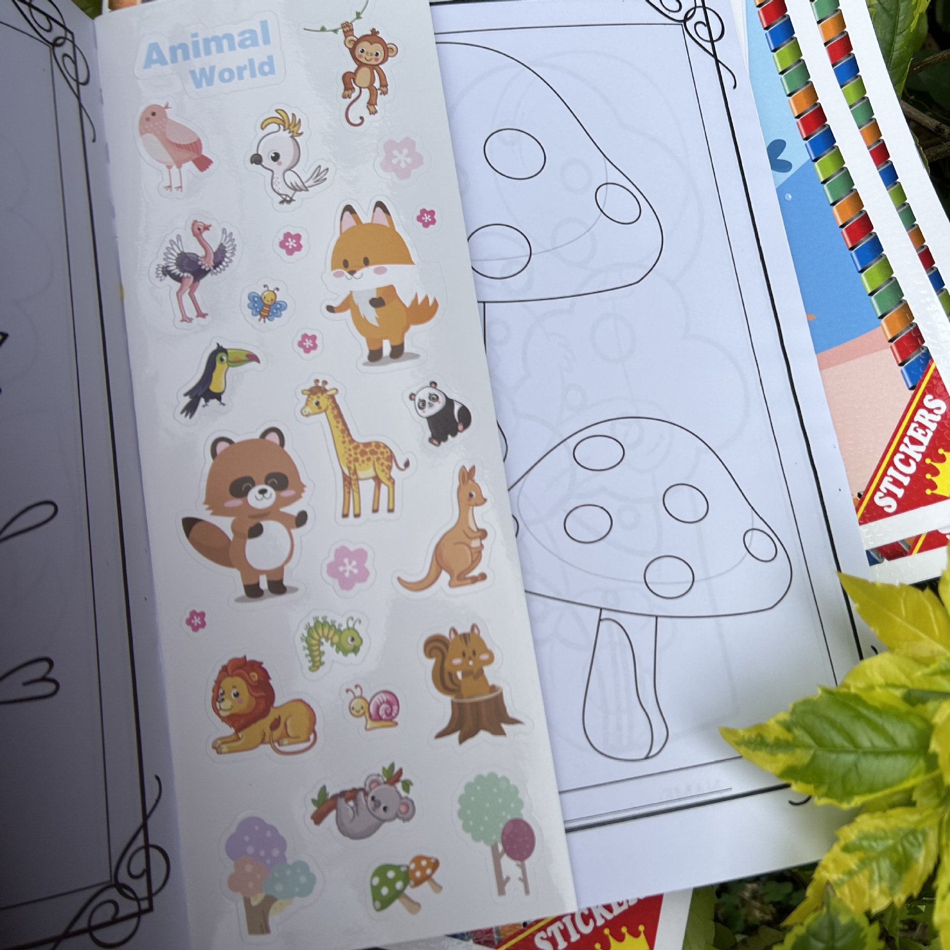 A4 Cartoon Children's Drawing Colors with Stickers Colors Ice and Snow Unicorn Drawing Learning Stationery