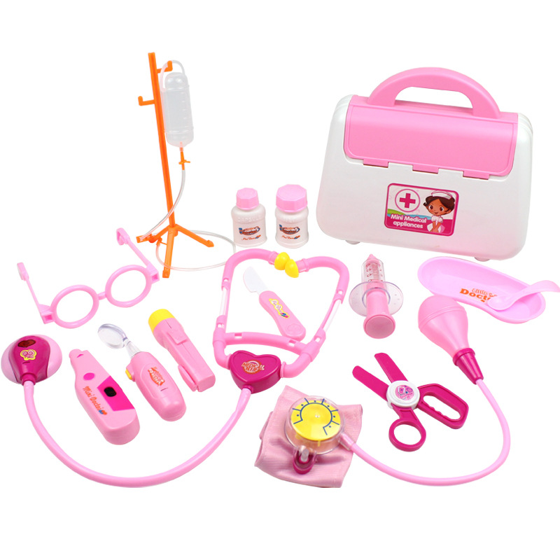 Explosions small doctor toy play stethoscope children's injection play house girl medical box nurse tool wholesale