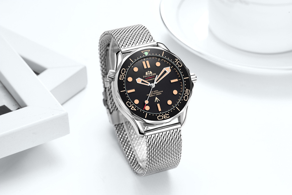 Automatic mechanical luminous steel mesh belt men's watch AUTOMATIC WATCH_voghion.com