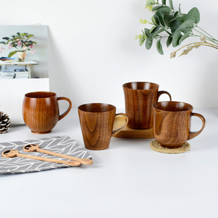 Origin Source Ziziphus spinosae wood cup with handle Japanese mug office cup milk cup can be engraved logo