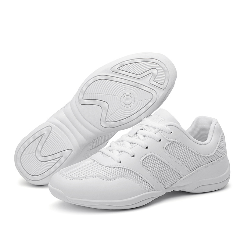 A generation of fitness dance shoes competitive aerobics shoes cheerleading training shoes men's and women's white mesh competition shoes