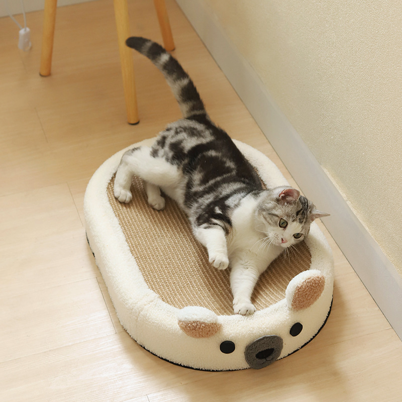 Sisal cat scratch plate nest grinding claw wear-resistant sisal basin to play and sleep one can't drop crumbs cat supplies a generation of hair