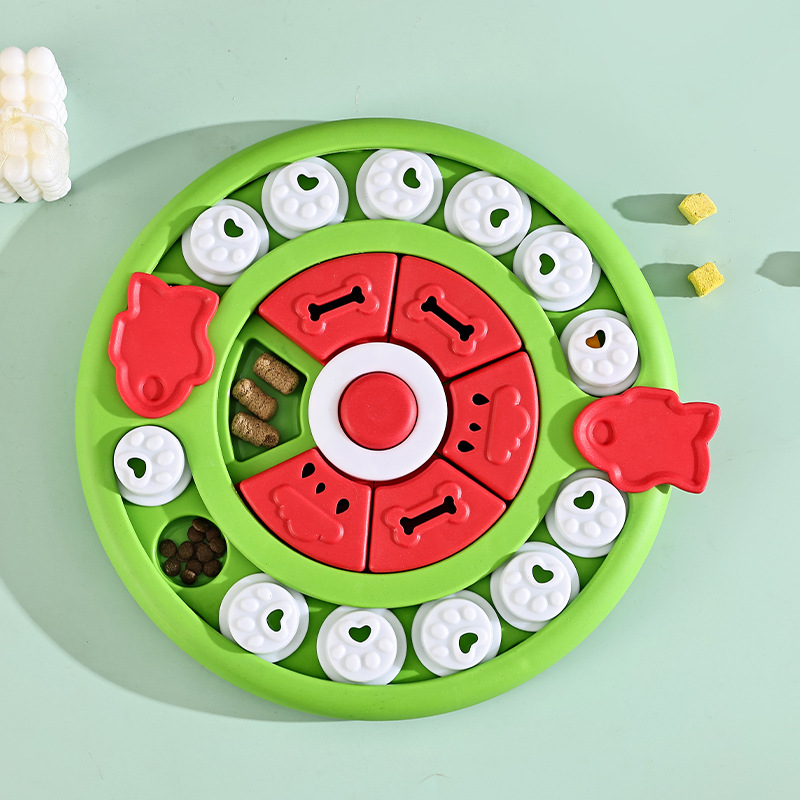 Cross-border hot dog toy round sound pet educational toy cat bowl dog bowl slow food bowl food leakage toy