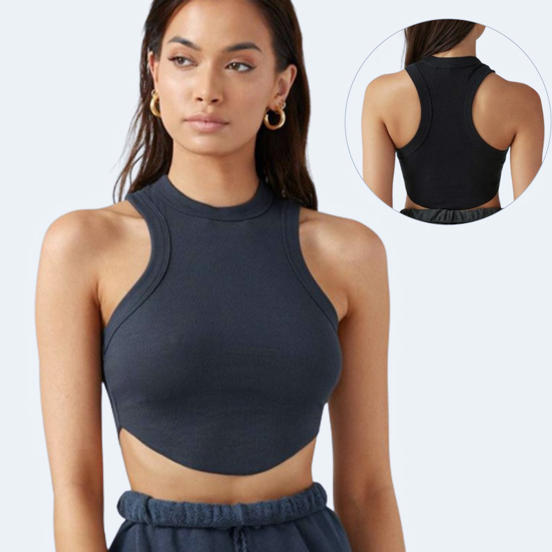 Women's European and American Style Yoga Tank Top for Fitness, Yoga, Dance, Running - Contoured Bra Cup with Darts, X-Back Design, Quick-Drying Top - Drop Ship Available