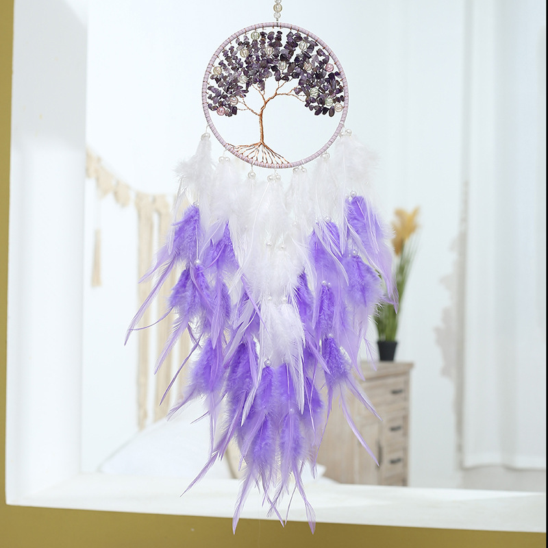 Pink True Love Tree of Life Girl's Heart Mending Dreamcatcher Hanging Ornament Wind Bell Hanging Ornament Student Birthday Graduation Gift