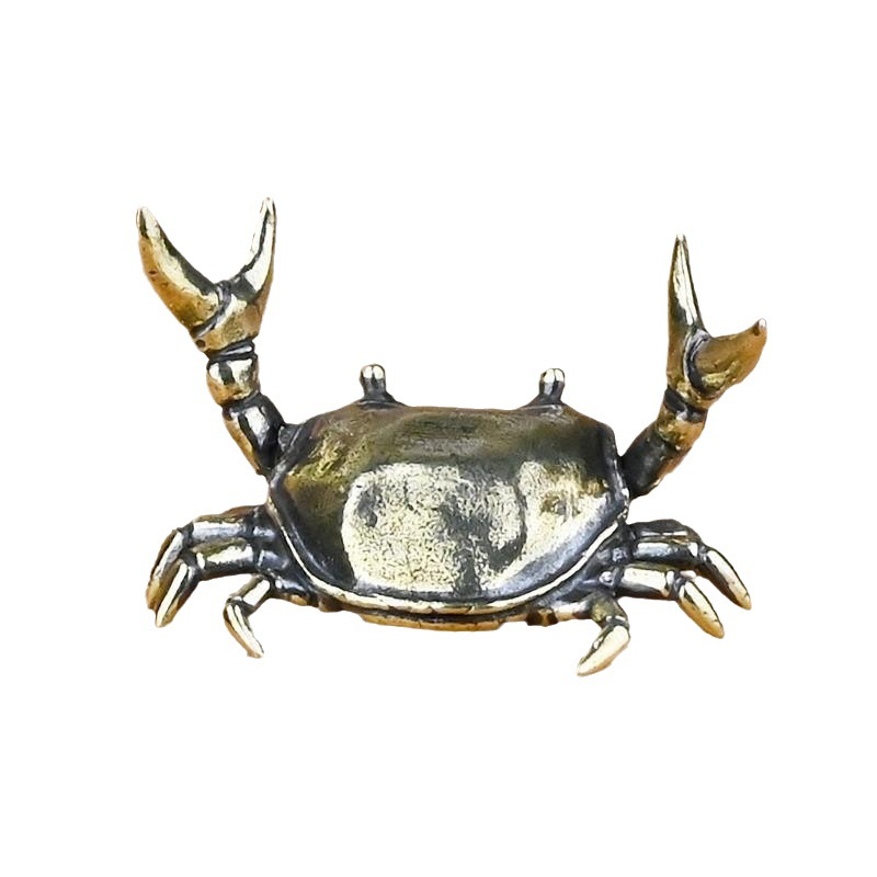 Creative Old Crab Small Ornaments Retro Weightlifting Crab Desktop Tea Table Cover Set Desk Creative Pen Resting Crafts