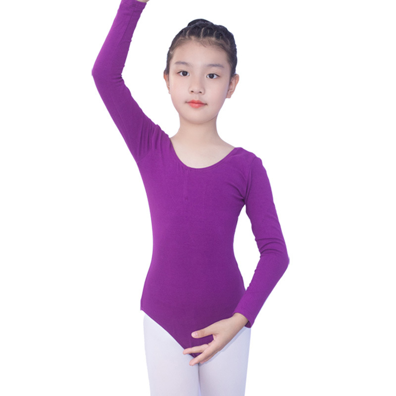 Ballet Skirt Chinese Dance Grade Examination Costume Girl's Long-sleeved Autumn Practice Suit All-in-one Suit Children's Dance Suit Girl