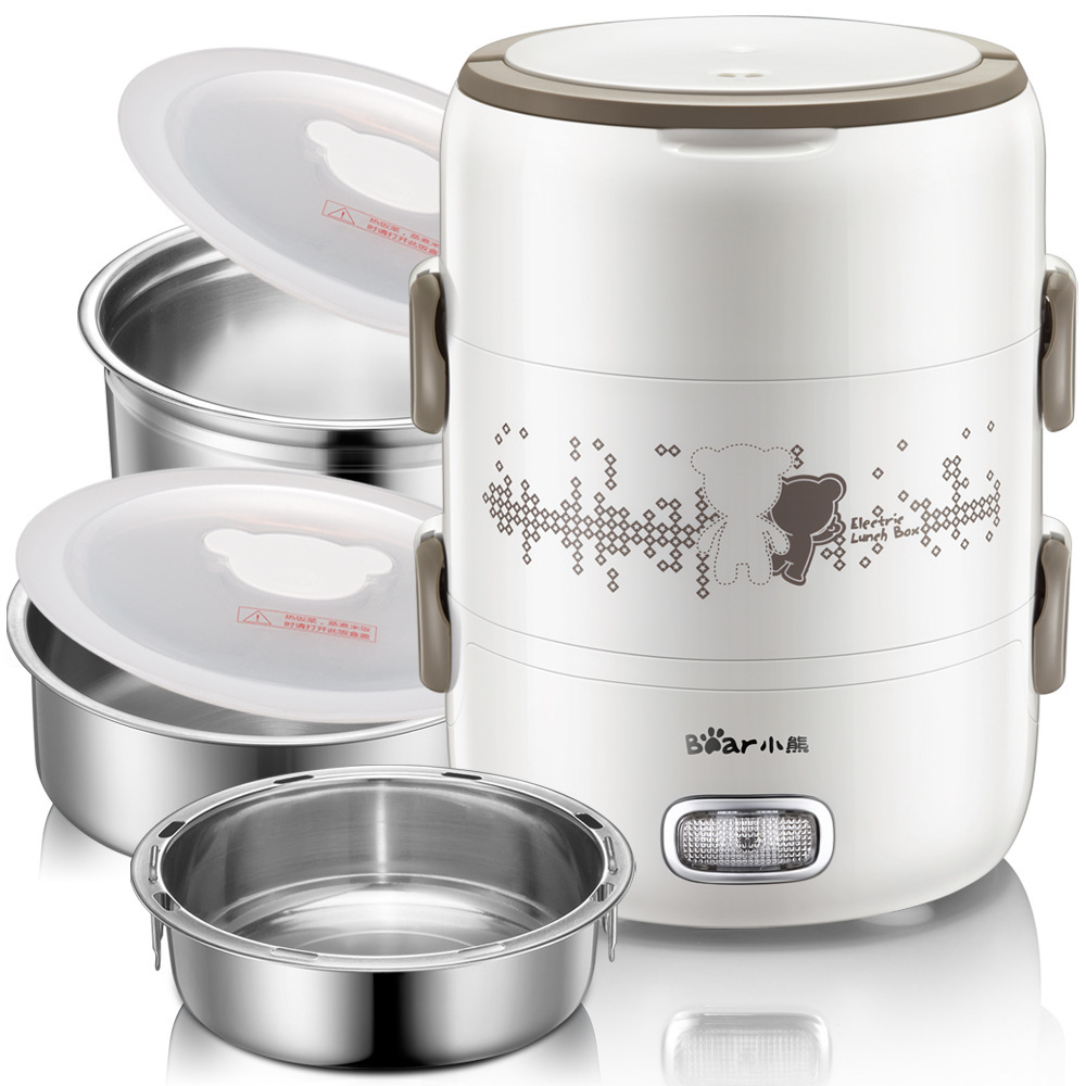 Bear Electric Lunch Box Three-layer Plug-in Electric Insulation Heating Cooking Electric Lunch Box Hot Rice Steamer DFH-S2358