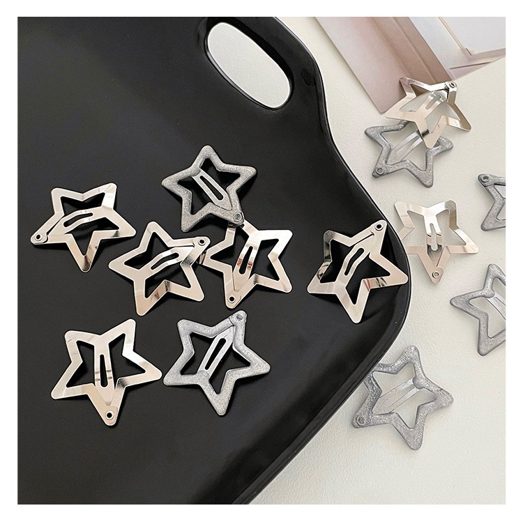 Horquilla de estrella de cinco puntas para mujer, elegante, estilo coreano, estilo dongdaemun, con flequillo lateral, accesorios para el cabello_voghion.com