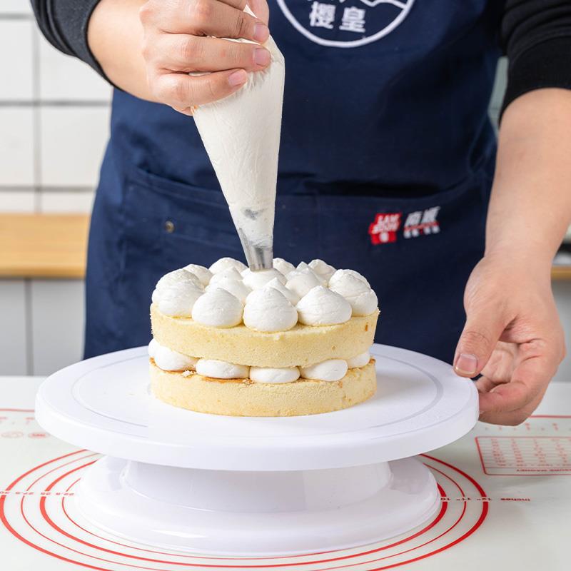 Cake decorating table White Plastic Decorating turntable lightweight stable cake turntable DIY decorating turntable baking tool
