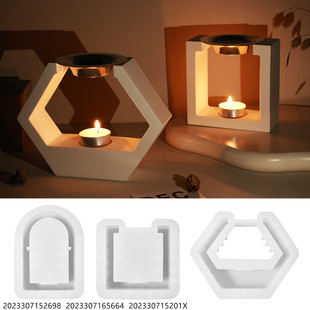 diy Crystal epoxy plaster cement gypsum essential oil candle holder aromatherapy furnace wax melting furnace incense expander silicone mold