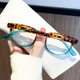 Cross-border new reading glasses women's anti-blue light contrast color tofu leopard print rice nail glasses spring foot frame reading glasses