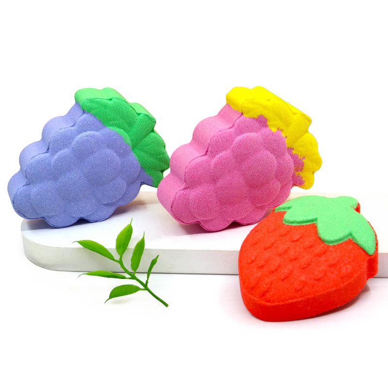 Cross-border Amazon fruit bath salt ball aromatherapy essential oil bubble bomb bubble bath men and women explosion salt strawberry bath ball