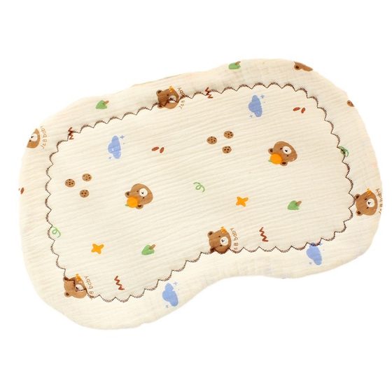 Newborn baby gauze cloud pillow U-shaped cotton pillow baby pillow towel anti-spitting milk cushion flat pillow thicker than 10 layers