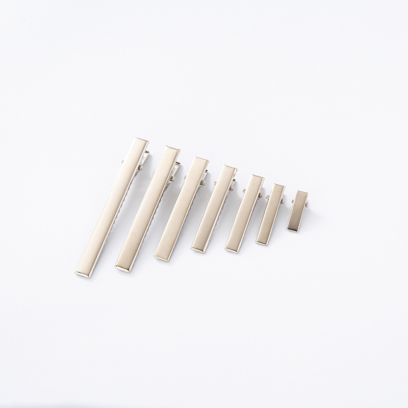 Guangzhou Thickened Rectangular One-character Clip Duckbill Clip Gold and Silver Black Alligator Clip Square Clip Multi-specification Double-fork Clip Thin Square Clip