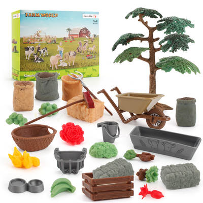 Cross-border simulation desktop farm scene sand tray accessories model vegetable and fruit Valley trolley creative ornaments