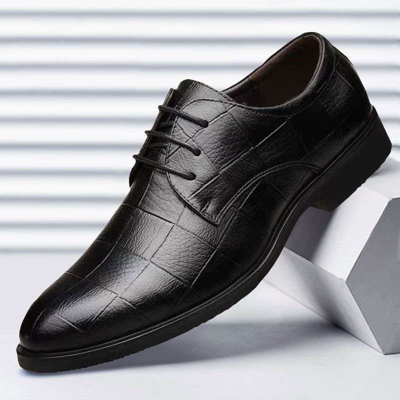 2022 spring new leather shoes men's business dress Best Man large size shoes Joker casual wedding shoes a generation of hair