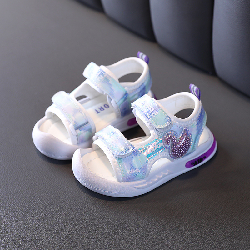 Girls' Toe Sandals 2023 Summer New Light Baby Casual Sandals Beach Shoes Baby Soft Sole Toddler Shoes
