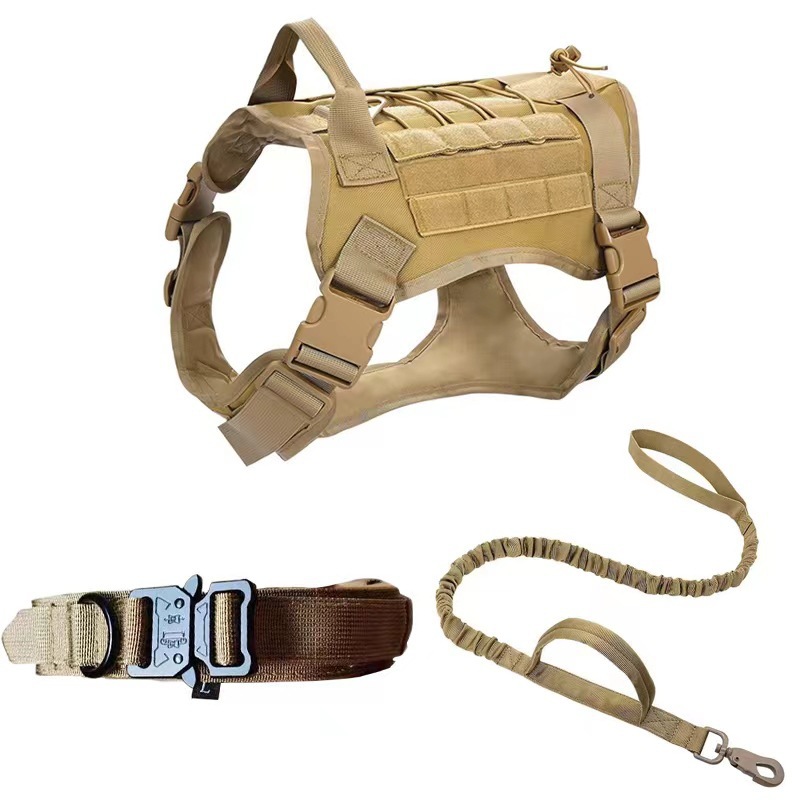 In stock dog tactical collar training large dog big dog chest harness dog leash outdoor dog walking vest clothes