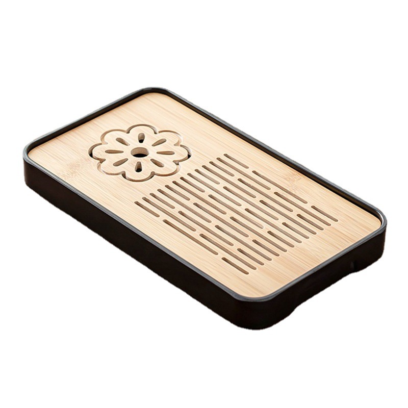 Source manufacturers plastic series bamboo tea tray small tea table home travel tea set hotel dry bubble tray wholesale