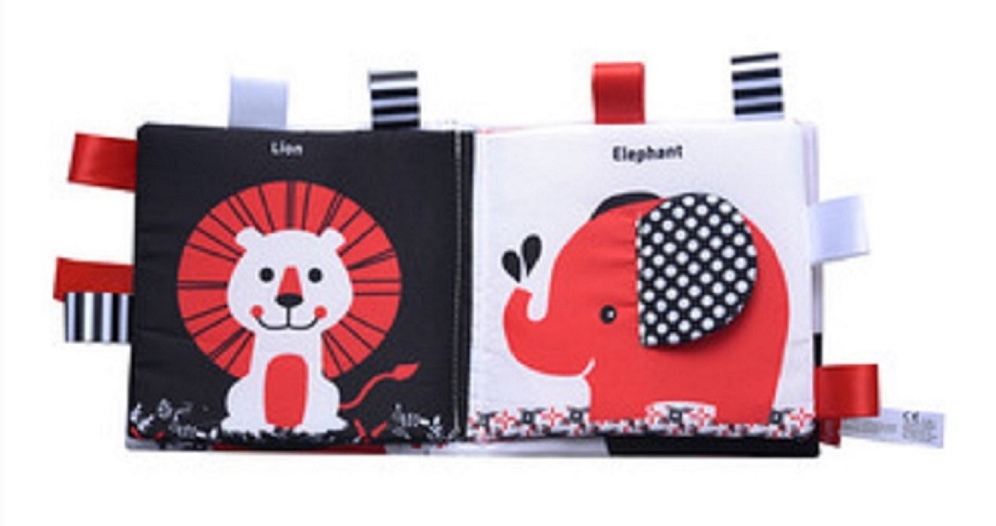 Funnyzoo baby visual stimulation cloth book Black and White Enlightenment intelligent animal Marine label toy three-dimensional cloth book