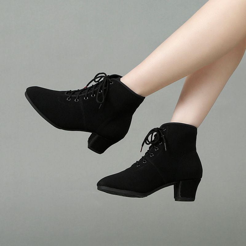 Autumn and Winter High-heeled Latin Dance Adult Ladies Middle-heeled Ballroom Dance Adult Sailor Soft-soled Modern Square Dance Shoes