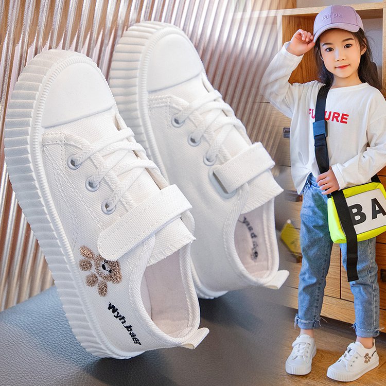 Korean Style Children's Canvas Shoes 2023 Summer New Arrival Girls' Cloth Shoes Fashion Boys' Board Shoes Soft Sole Boys' Children's Shoes Trendy