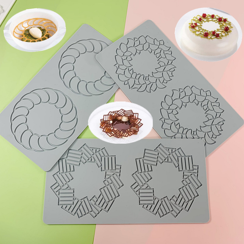 New Arrival Garlands Flip Sugar Lace Pad DIY Chocolate Candy Dessert Decorative Silicone Mold Baking Supplies