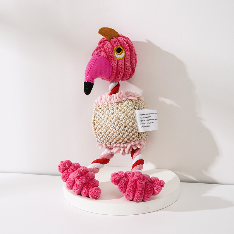 Foreign trade pet toy flamingo dog plush sound toy golden hair Teddy Amazon factory spot