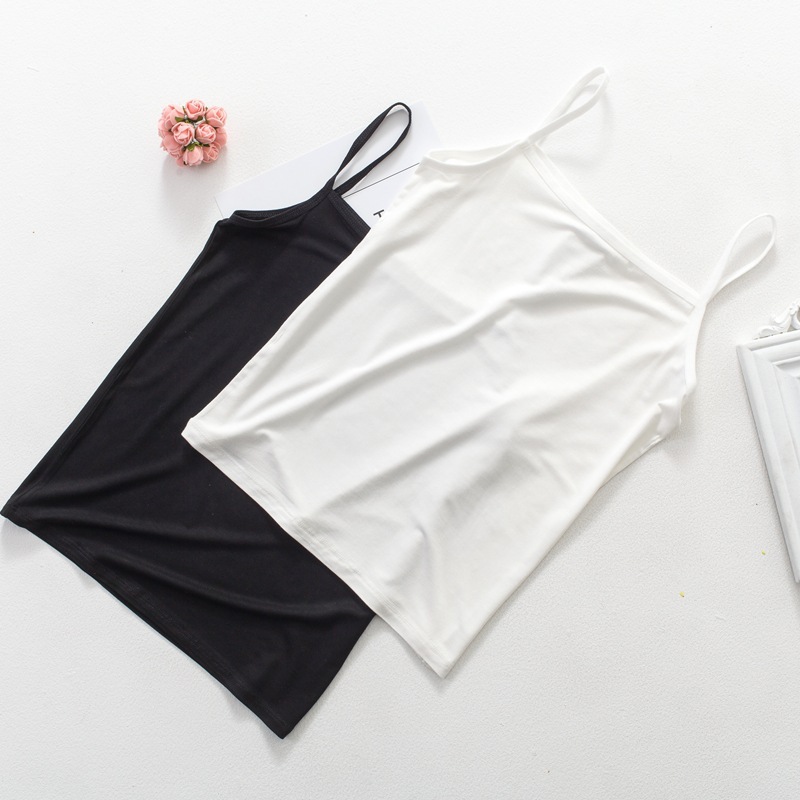 plus size Camisole Women's Base Outer Wear Sleeveless Top All-match Sexy Black and White Camisole Women's Summer Inner Wear