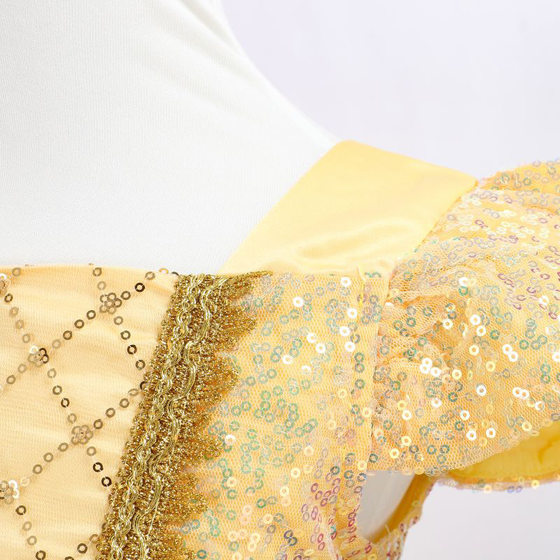 European and American Belle Princess Dress Mesh Puff Dress Sequin Bow Party Dress 2024