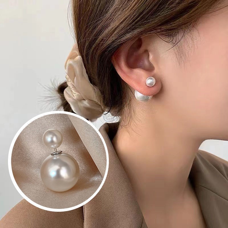 S925 silver needle wholesale double-sided pearl earrings a multi-wear jewelry small fragrant wind earrings earrings for women