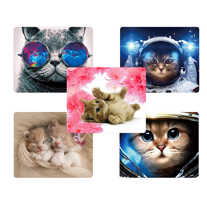 Cartoon cute pet cute kitten mouse pad mousepad small game Office square mouse pad non-slip mat