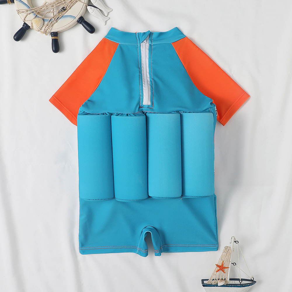 2022 children's swimsuit Boys' short-sleeved one-piece swimsuit children's infant swimming swimsuit one-piece delivery swimsuit men's