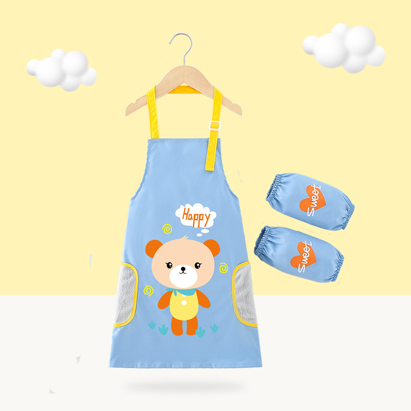 Children's apron painting clothes kindergarten art painting coverall boys' anti-dressing waterproof anti-dirty baby girl hand wiping