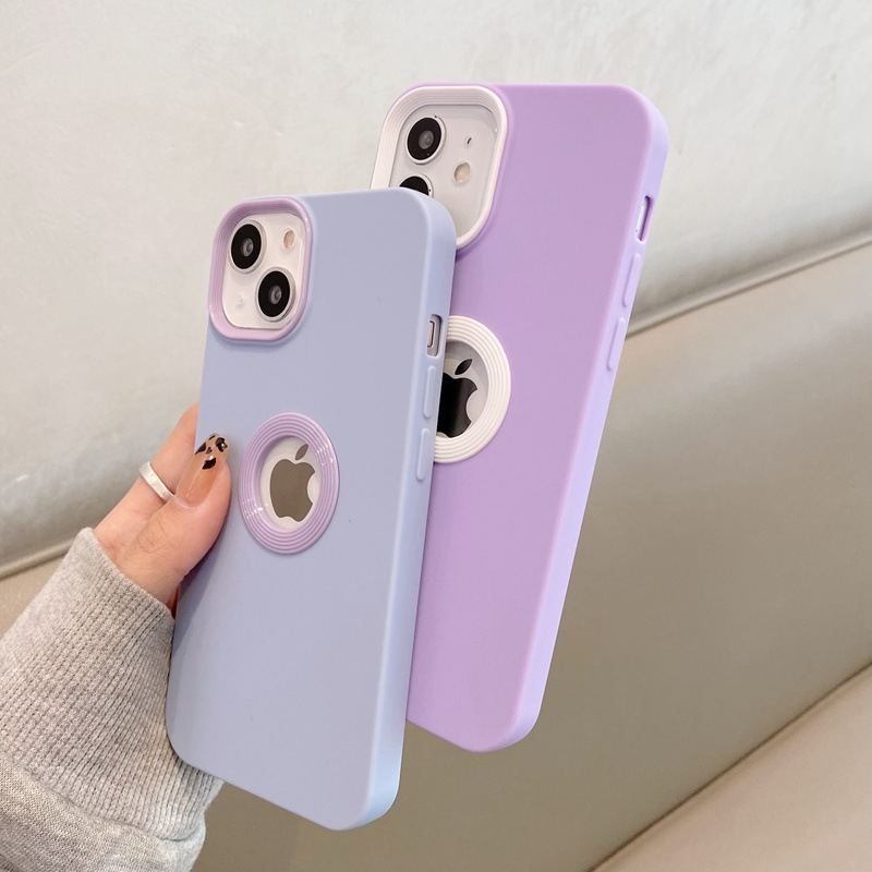 適用iPhone15Pro磨砂膚感手機殼精孔雙色按鍵13全包超薄14軟TPU套
