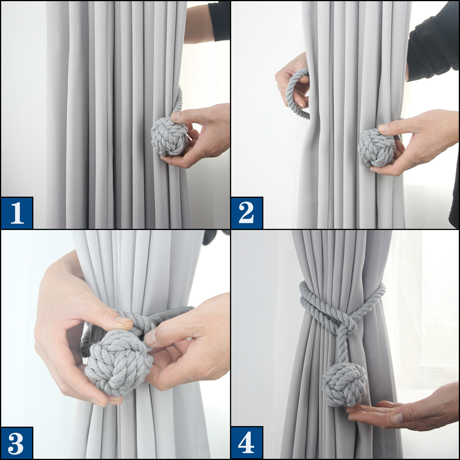 Simple European curtain strap multi-color curtain tassel cotton rope strap polyester cotton hook curtain accessories wholesale