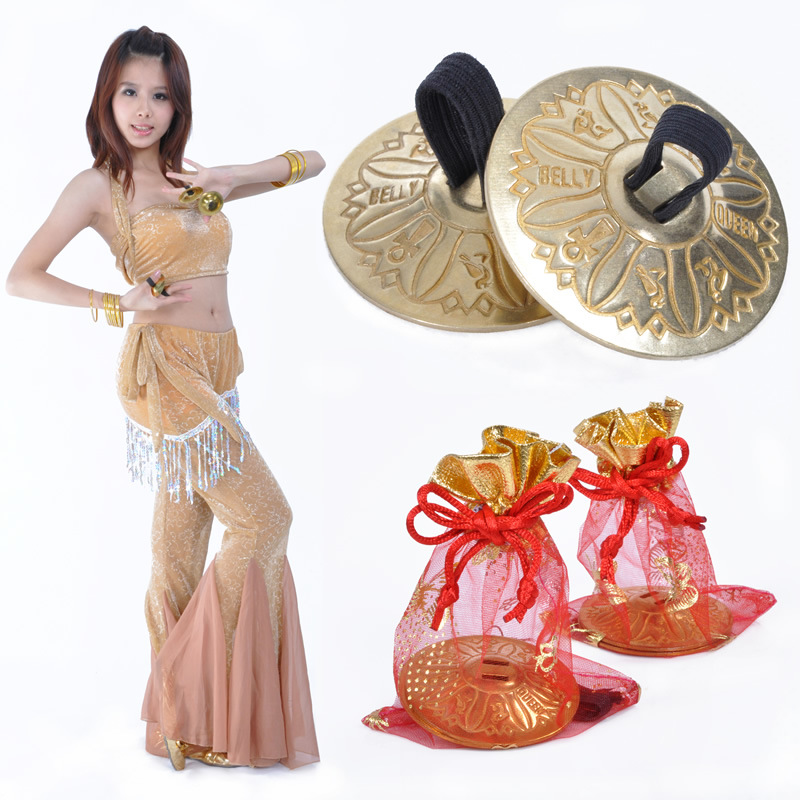 Dancer Belly Dance Props Egyptian Pure Copper Finger Cymbals Belly Dance Finger-plucked Cymbals American Tribal Cymbals