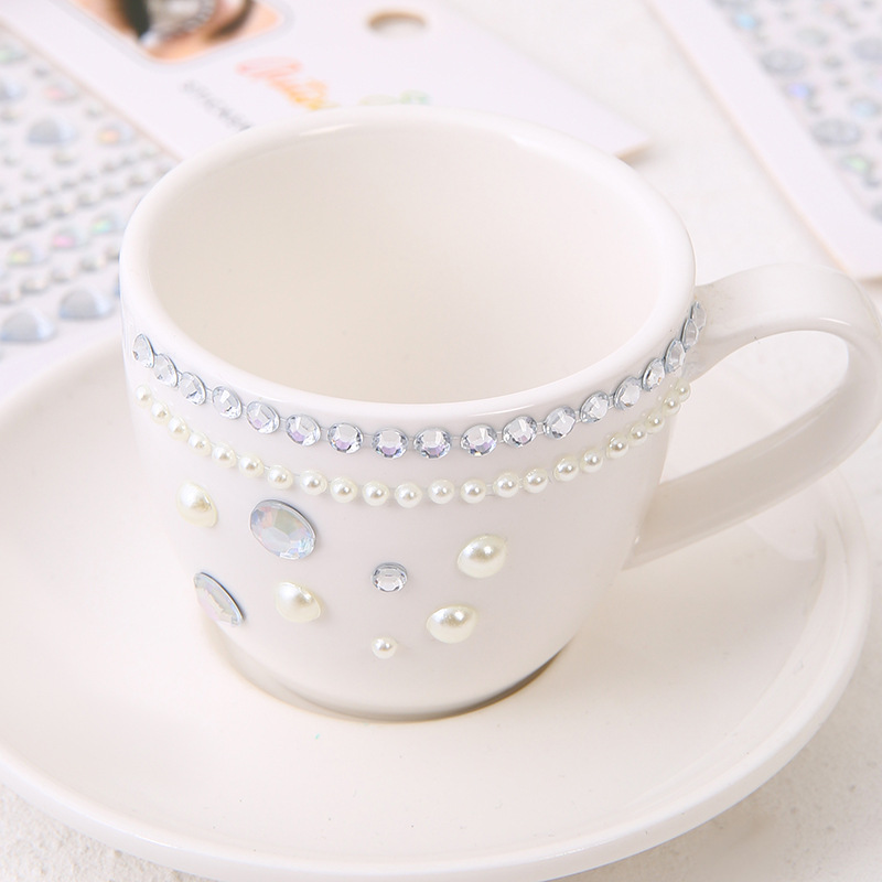 Cross-border Hot-selling Face Diamond Stickers Love Pearl DIY Self-pasting Children's Pearl Gem Diamond Stickers Stage Diamond Stickers