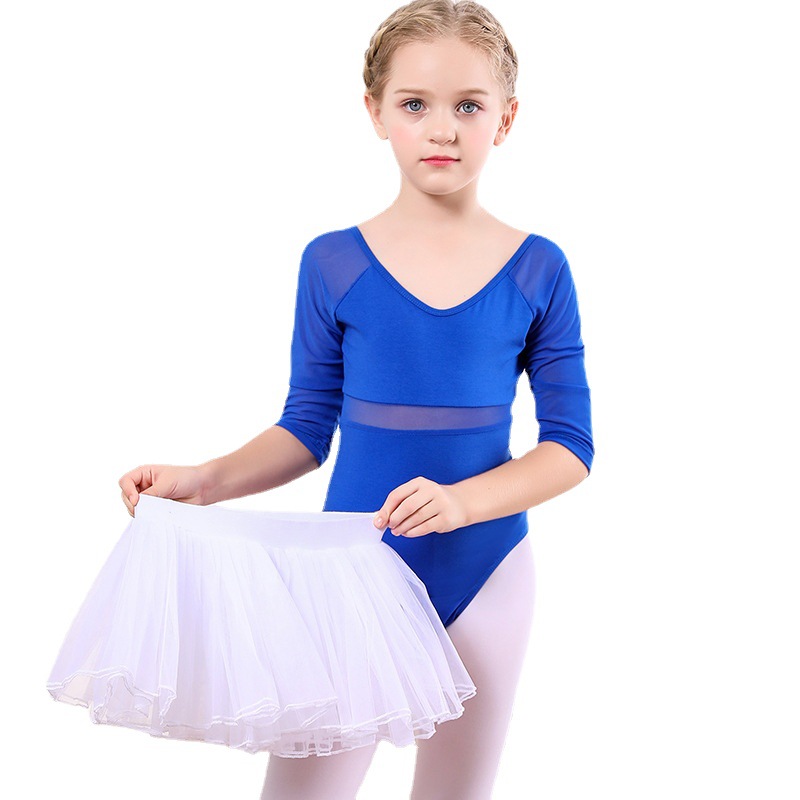 Children's Dance Costume Girl's Cotton One-Piece Dress Ballet Dress Toddler's Training Clothes